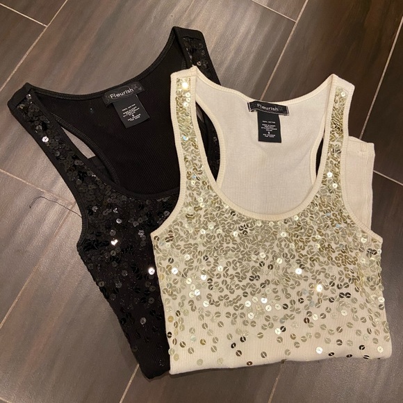 2 for 1 sequin racer back tank tops - Picture 4 of 4
